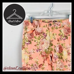 Vanilla Star | Straight Leg Peach Floral Jean